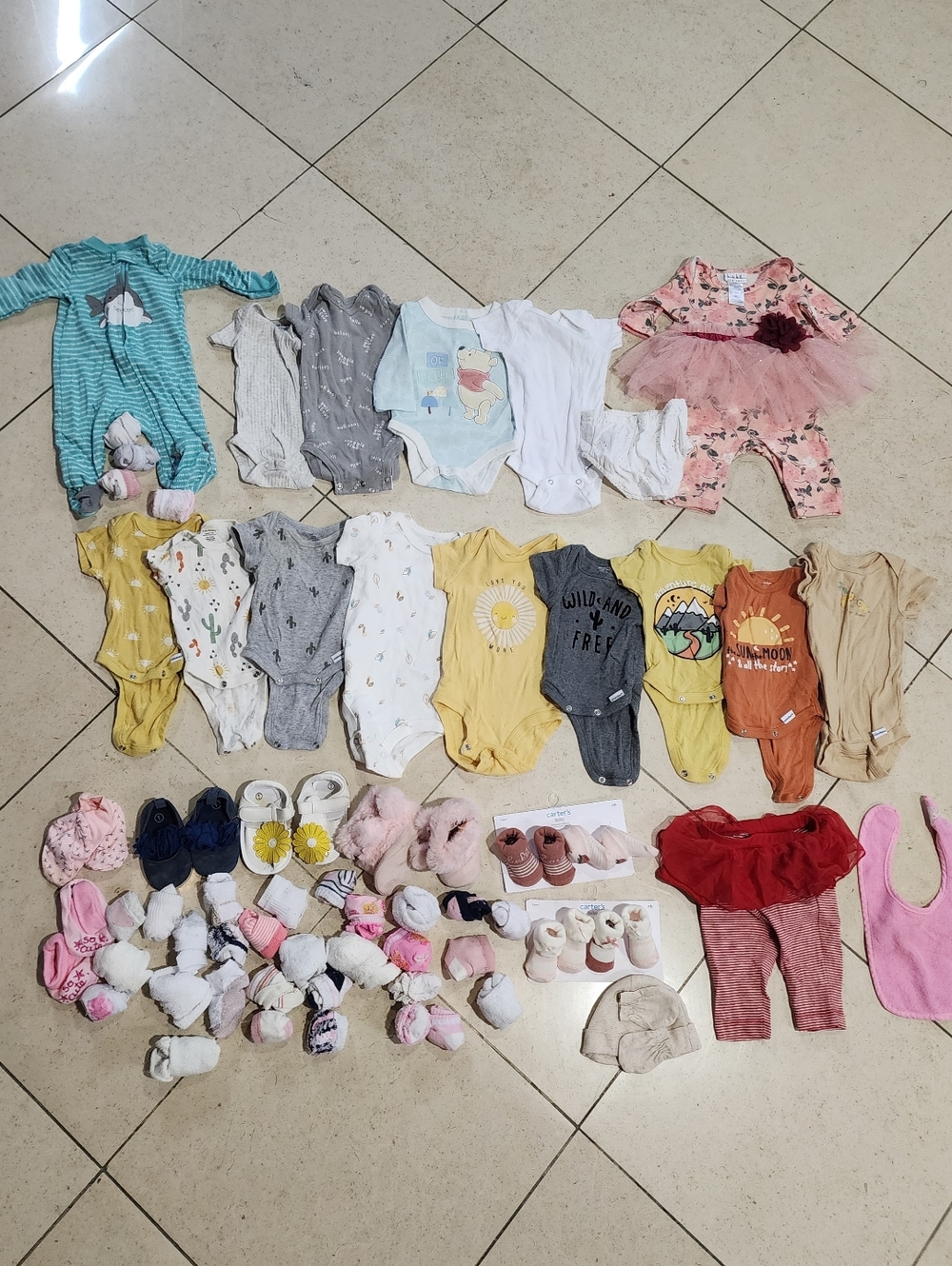 Baby Girls Clothes New Born/0-3 Months/3 Months Lot of 62 Pieces